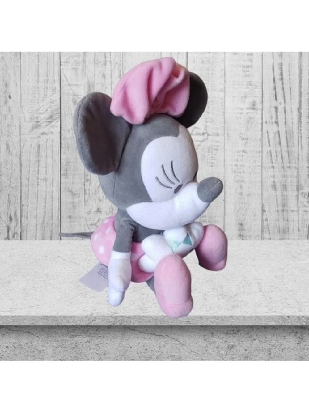 Disney Minnie Mouse Plush Pink Bow Stuffed Animal Toy Gray/Pink